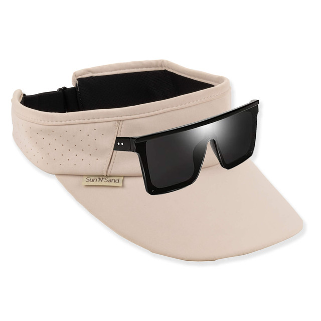 Sun N Sand Womens Visor | Adjustable Elastic Metal Sizer | Sunglass Holder | UPF 50+ | Sun N Sand | HH3666