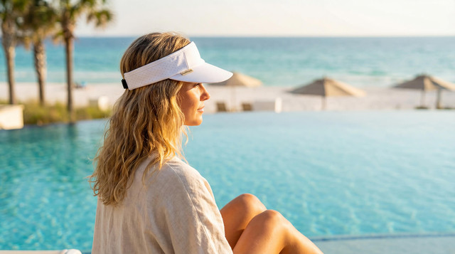 Sun N Sand Womens Visor | Adjustable Elastic Metal Sizer | Sunglass Holder | UPF 50+ | Sun N Sand | HH3666