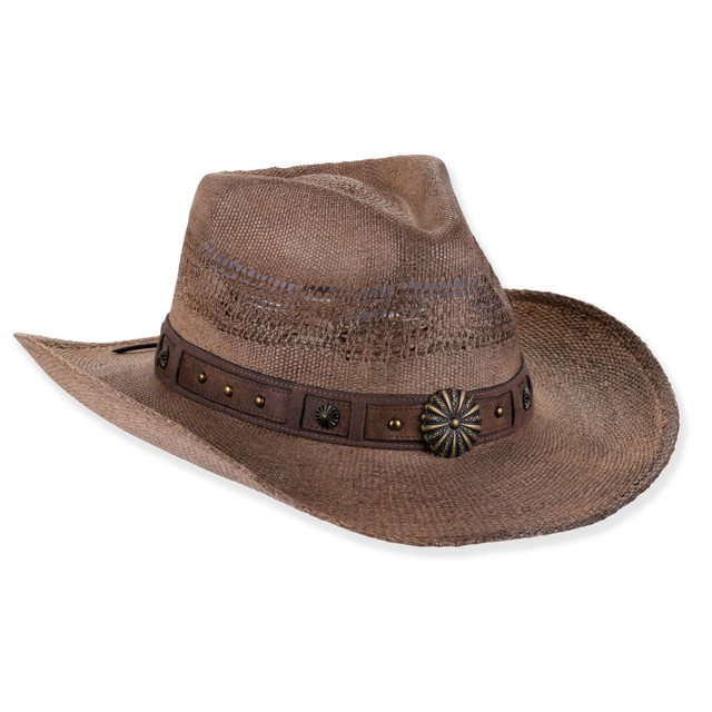 sun n sand Womens Western Hat | One Size - 57cm - Elastic Inside Band | UPF 50+ | Sun N Sand | HH3650