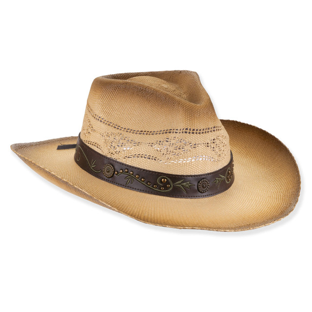 sun n sand Womens Western Hat | One Size - 57cm - Elastic Inside Band | UPF 50+ | Sun N Sand | HH3651