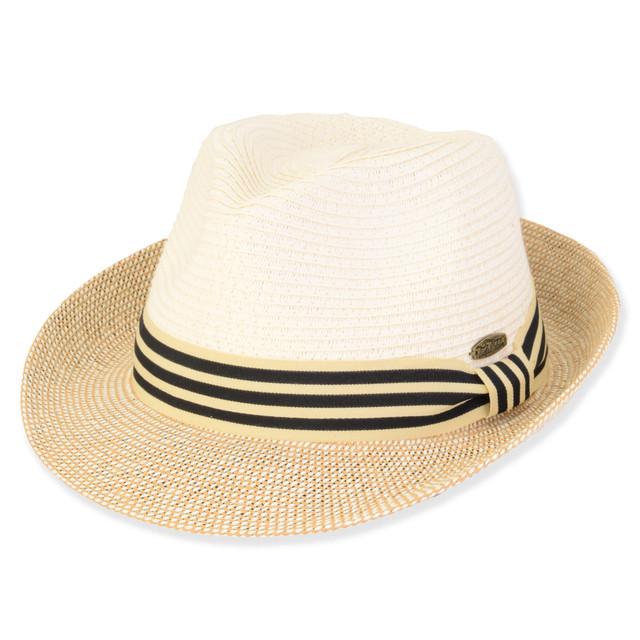 sun n sand Wyatt | Men's Paper Braid Fedora Hat | HTT1202
