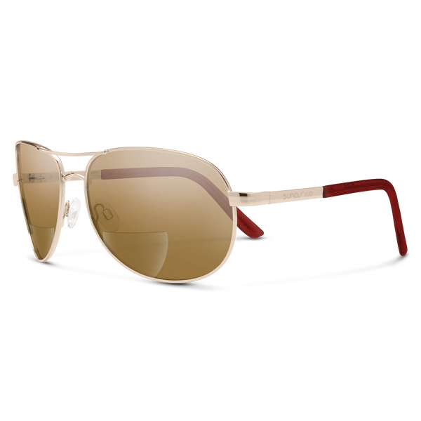 suncloud Aviator Reader Gold + Polarized Brown 250 Lens