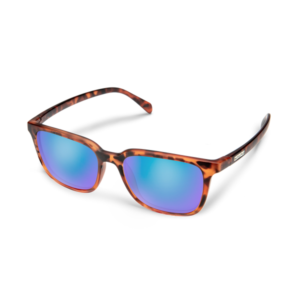Suncloud Boundary - Sale Matte Tortoise + Polarized Blue Mirror Lens
