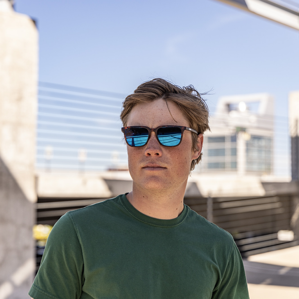 Suncloud Boundary - Sale Matte Tortoise + Polarized Blue Mirror Lens