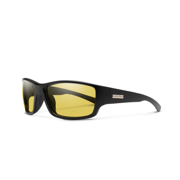Suncloud Hull Matte Black + Polarized Low Light Yellow Lens