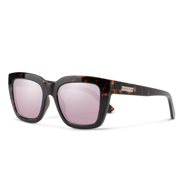 suncloud Marion Tortoise + Polarized Pink Gold Mirror Lens