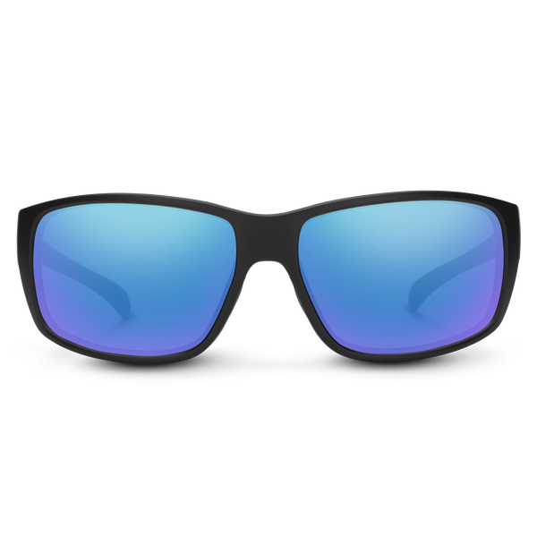 Suncloud Milestone Matte Black + Polarized Blue Mirror Lens