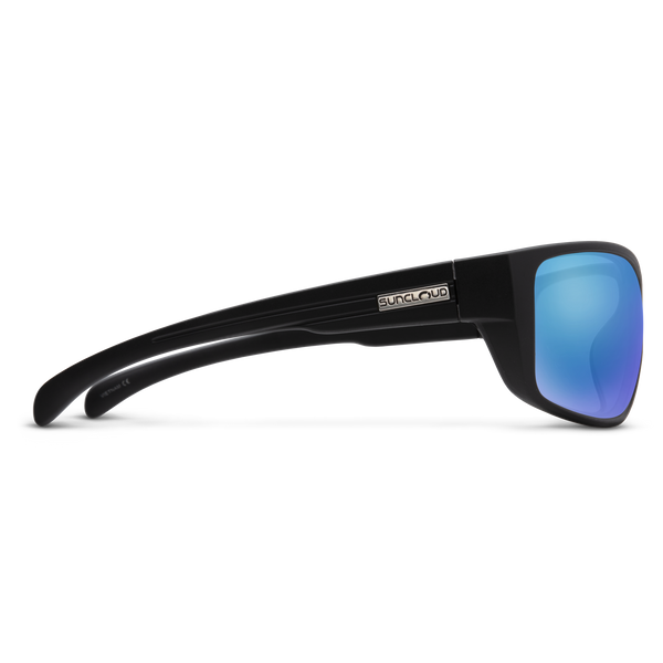 Suncloud Milestone Matte Black + Polarized Blue Mirror Lens