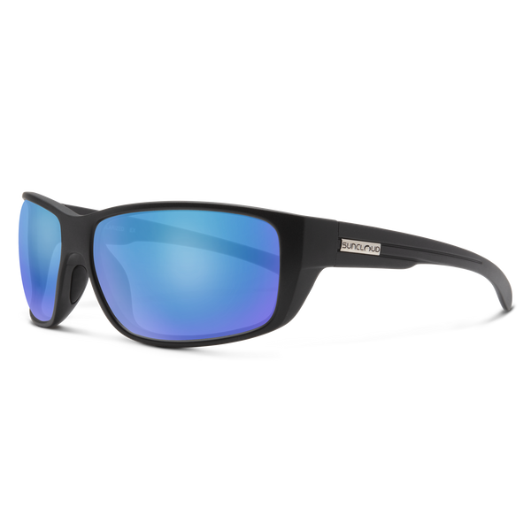 suncloud Milestone Matte Black + Polarized Blue Mirror Lens