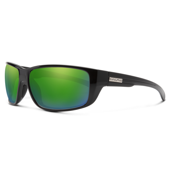 suncloud Milestone - Sale Black + Polarized Green Mirror Lens