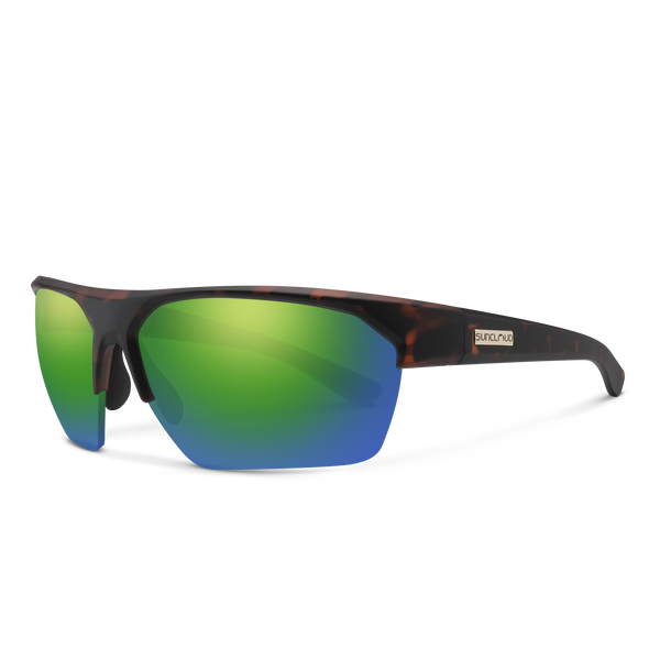 suncloud Rival Matte Tortoise + Polarized Green Mirror Lens