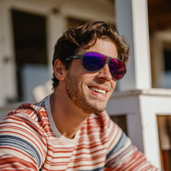 Suncloud Rooney Transparent Gray + Polarized Plasma Mirror Lens