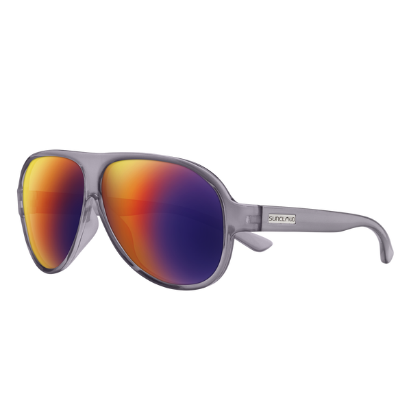 suncloud Rooney Transparent Gray + Polarized Plasma Mirror Lens