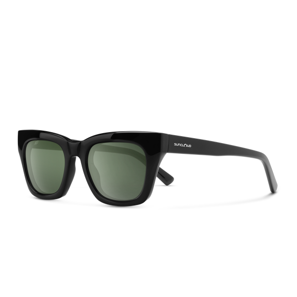 suncloud Allora Black + Polarized Gray Green Lens