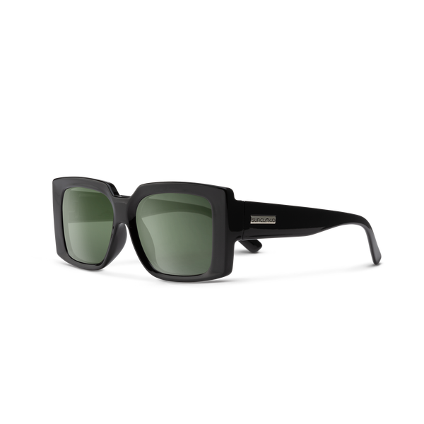 suncloud Astoria Black + Polarized Gray Green Lens