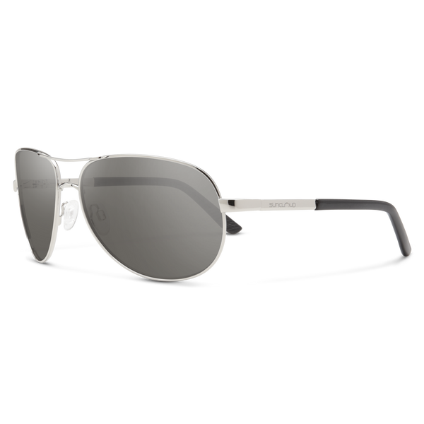 suncloud Aviator Silver + Polarized Gray Lens