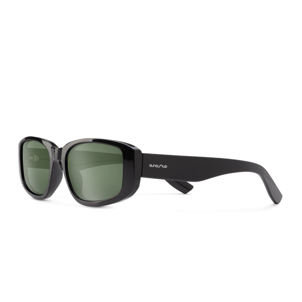 suncloud Lane Black + Polarized Gray Green Lens