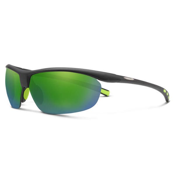 suncloud Zephyr - Sale Matte Black + Polarized Green Mirror Lens