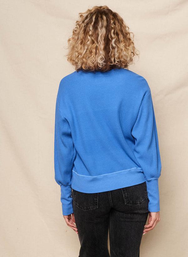 Sundry Sundry Bonjour Embroidery Oversized Popover In Lagoon Blue