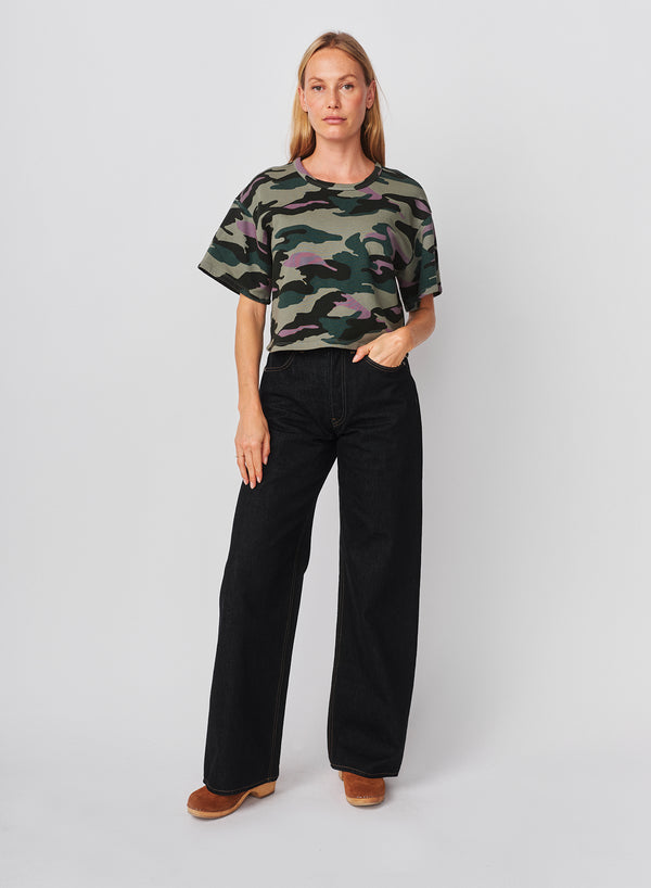 Sundry Sundry Cropped Sweatshirt Tee In Signature Green