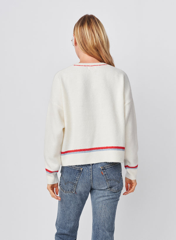 Sundry Sundry Embroidered Pullover Sweater In Oyster