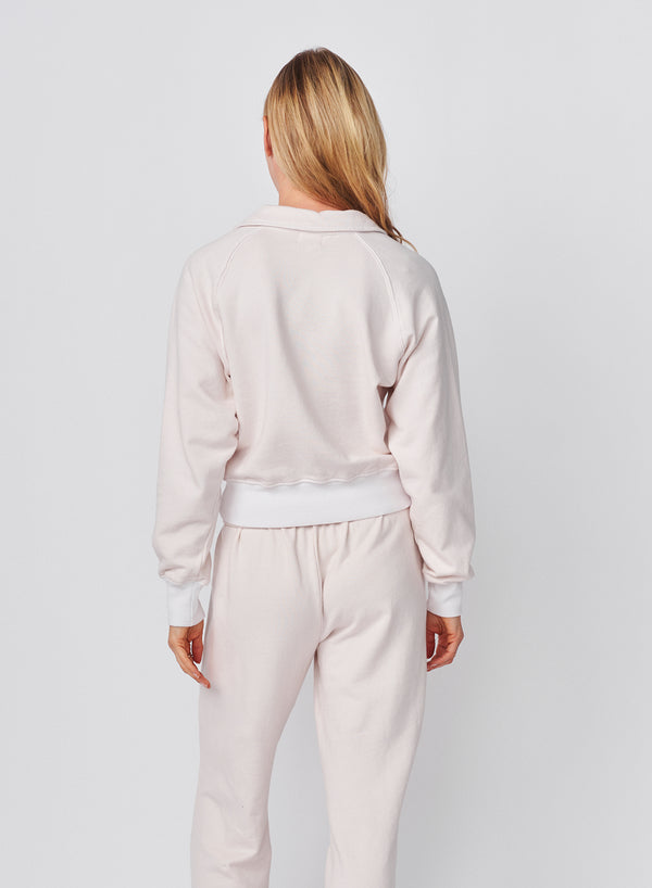 Sundry Sundry French Academy Raglan 1/2 Button Sweatshirt In Oyster