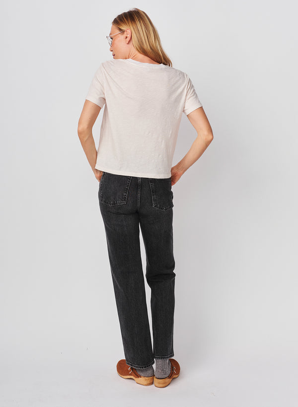 Sundry Sundry French Academy Short Sleeve Boxy Crew Tee In Oyster