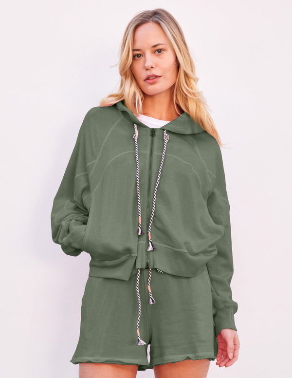 Sundry Sundry Horizon Zip Hoodie In Signature Green