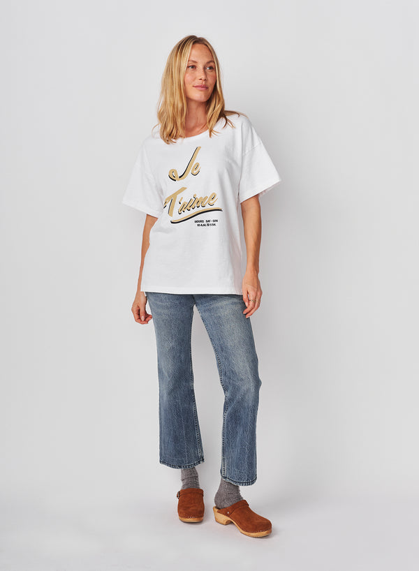 Sundry Sundry Je T'aime Athletic Tee In Optic White