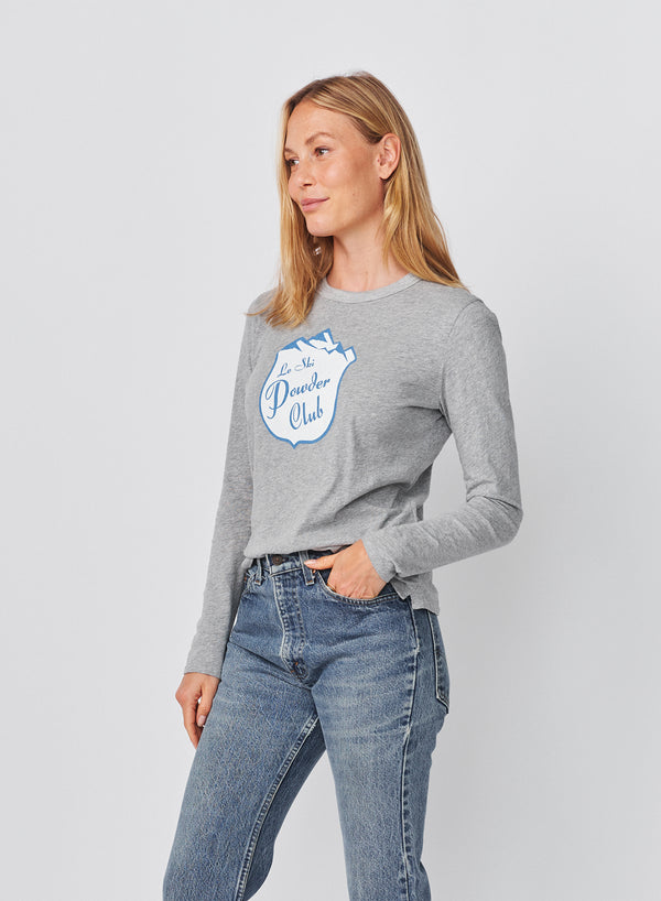 Sundry Sundry Le Ski Powder Slub Long Sleeve Crew In Heather Grey