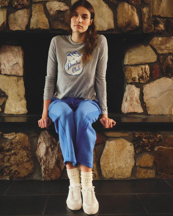 sundry Sundry Le Ski Powder Slub Long Sleeve Crew in Heather Grey