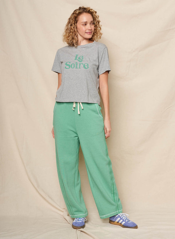 Sundry Sundry Le Soiree Short Sleeve Boxy Crew Tee In Heather Grey