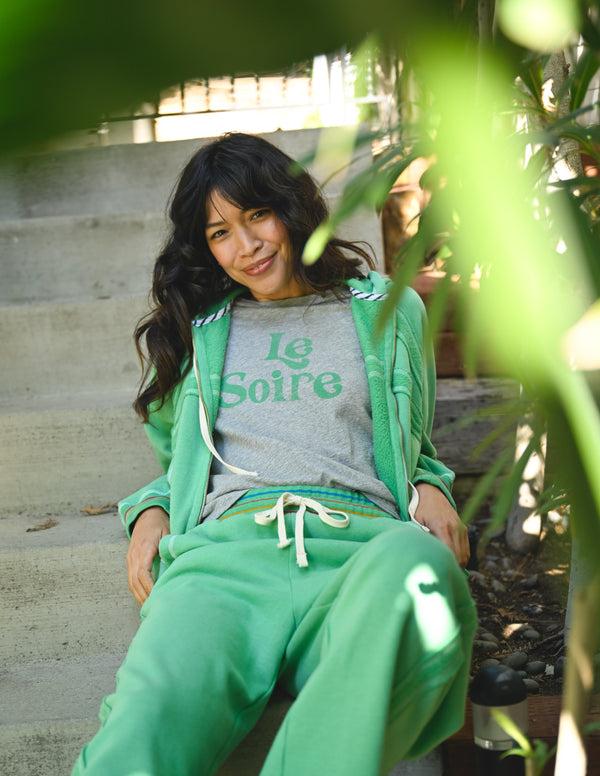 sundry Sundry Le Soiree Short Sleeve Boxy Crew Tee in Heather Grey