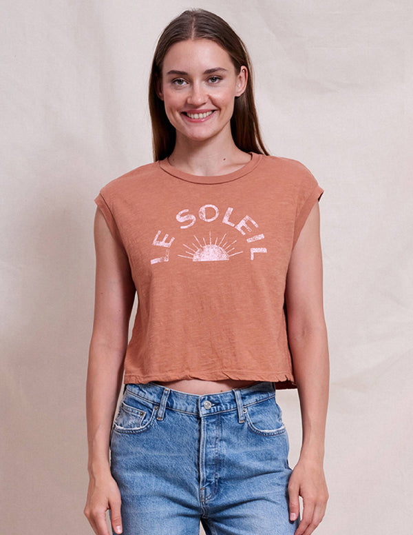 Sundry Sundry Le Soleil Muscle Tank In Vintage Rust