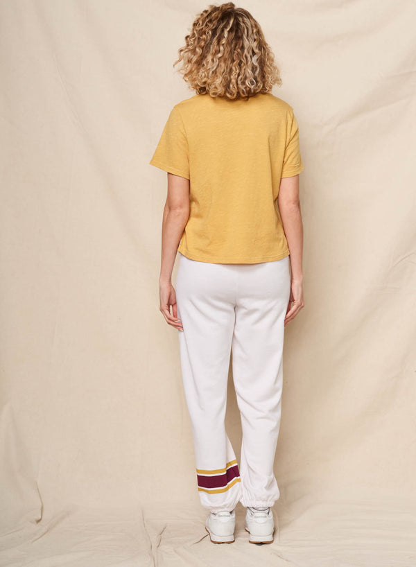 Sundry Sundry Le Weekend Short Sleeve Boxy Crew Tee In Daffodil