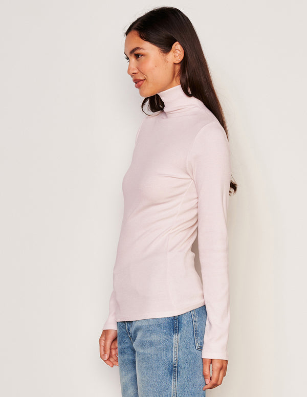 Sundry Sundry Long Sleeve Mock Neck Top In Flush Pink