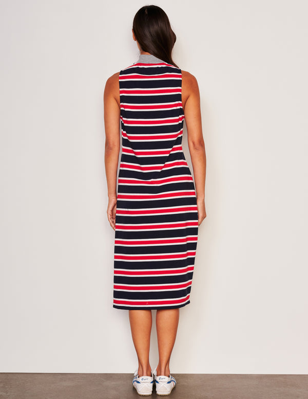 Sundry Sundry Midi Mock Neck Sleeveless Dress In Flare Red