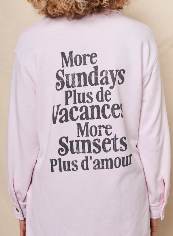Sundry Sundry More Sundays Shacket In Ballerina Pink