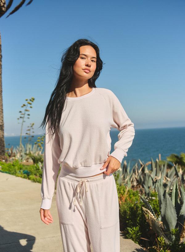 Sundry Sundry Raglan Sport Crew Sweatshirt In Oyster