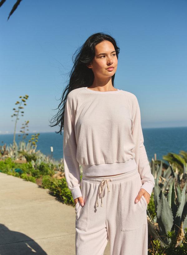 sundry Sundry Raglan Sport Crew Sweatshirt in Oyster