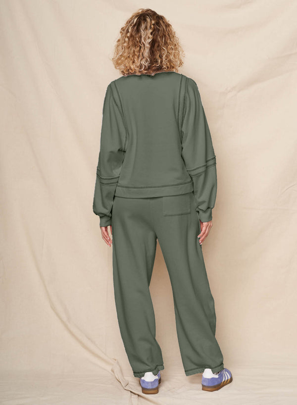 Sundry Sundry Raw Seamed Sweatshirt In Signature Green