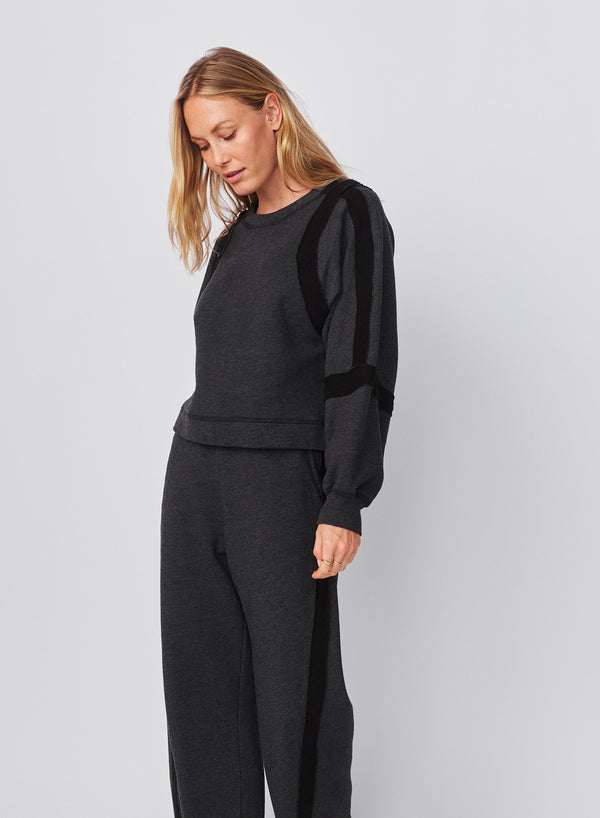 Sundry Sundry Raw Seamed Sweatshirt In Washed Black