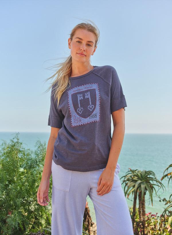 sundry Sundry Republique Francaise Boyfriend Tee in Vintage Navy