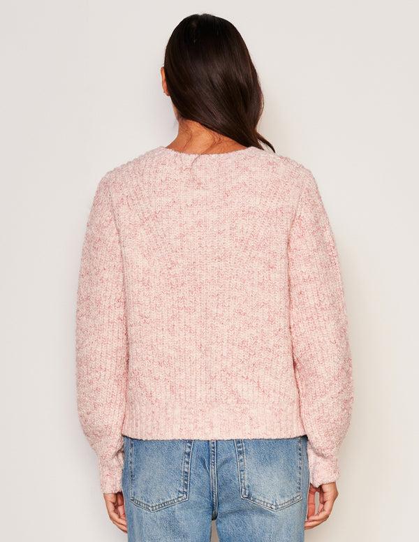 Sundry Sundry Rib Transfer Crew Neck Sweater In Guava