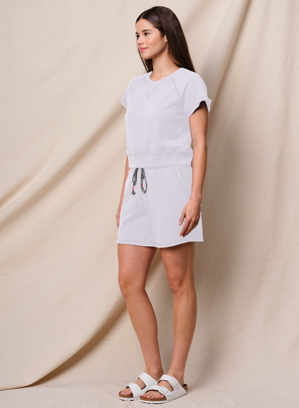 Sundry Sundry Short Sleeve Sweatshirt In Optic White