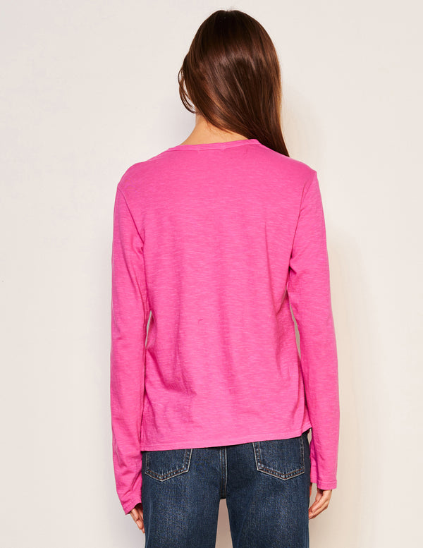Sundry Sundry Ski Camp Long Sleeve Crew In Fuscia Gem