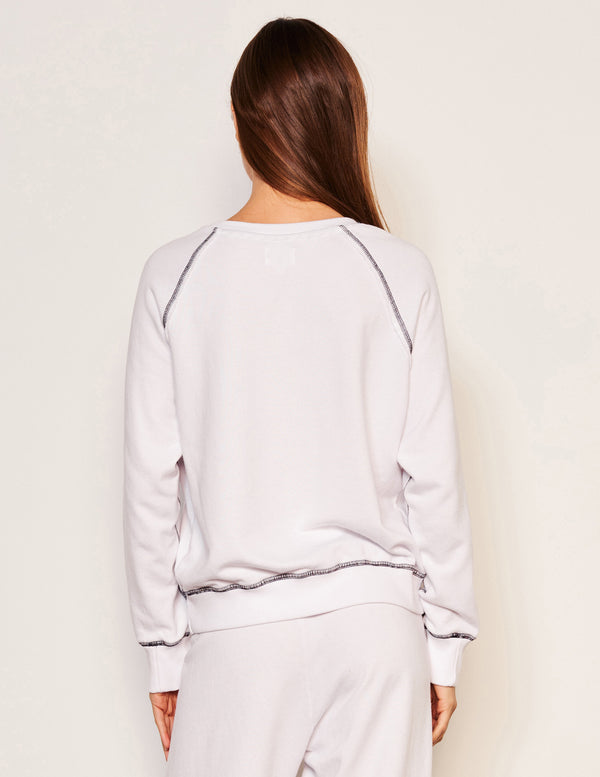 Sundry Sundry Ski Day Raglan Sweatshirt In Optic White