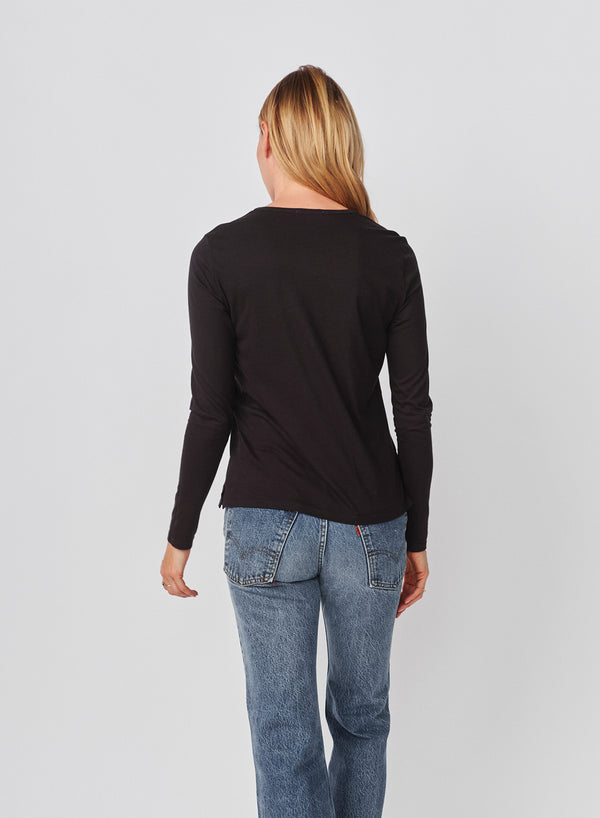 Sundry Sundry Social Club Long Sleeve Crew In Washed Black