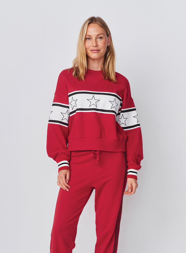 Sundry Sundry Stars Oversized Popover In Vintage Red