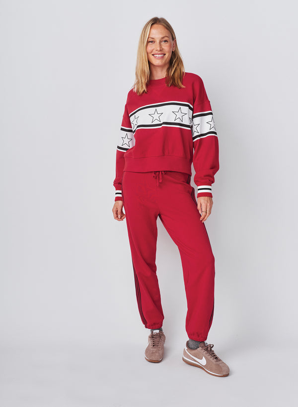 sundry Sundry Stars Oversized Popover in Vintage Red